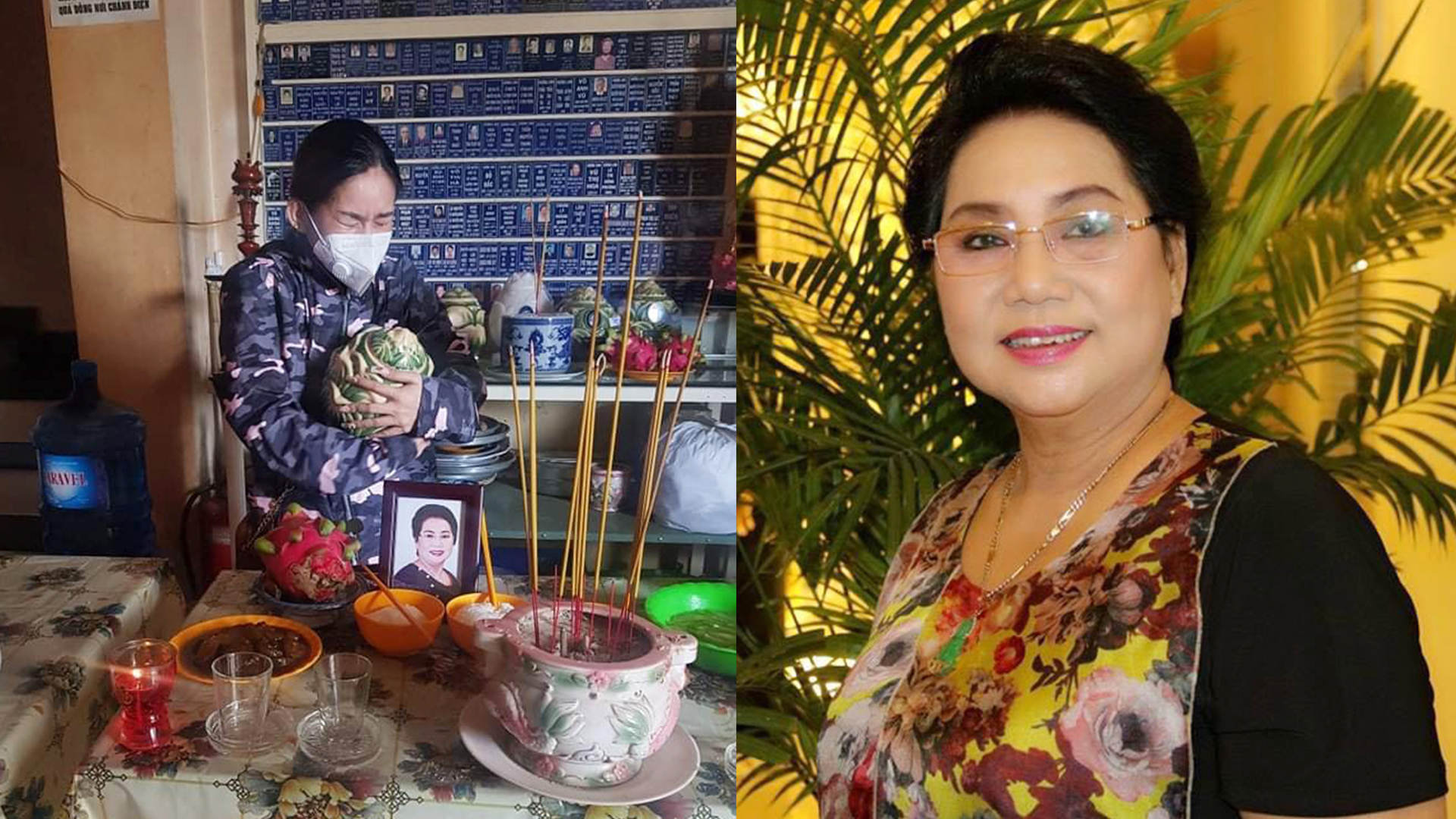 Xúc động hình ảnh nghệ sĩ Bình Tinh ôm chặt tro cốt nghệ sĩ Kim Phượng