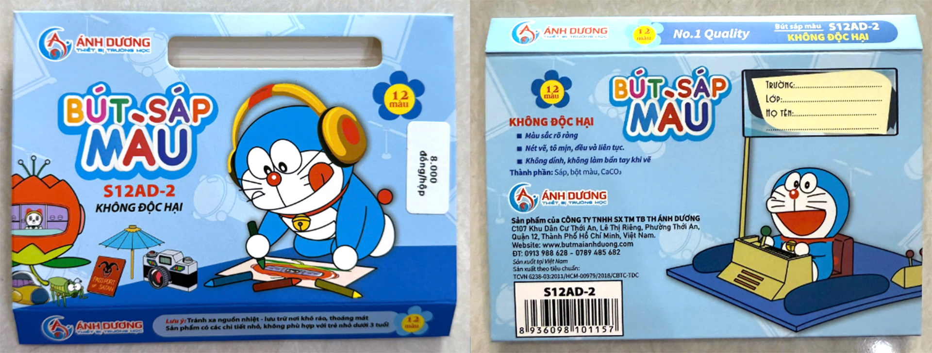 Các hình ảnh sản phẩm Ánh Dương vi phạm hình ảnh bản quyền nhân vật Doraemon