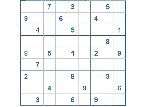 Mời các bạn thử sức với ô số Sudoku 2053 mức độ Khó