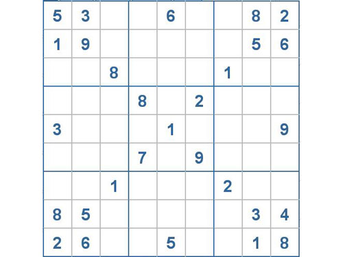Mời các bạn thử sức với ô số Sudoku 2086 mức độ Khó