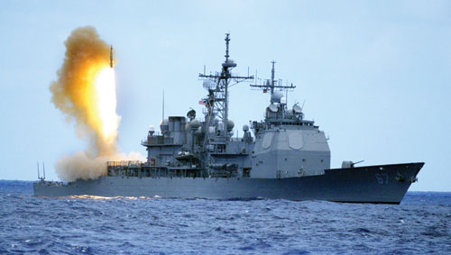 Tàu chiến Mỹ phóng tên lửa đánh chặn SM-3 
