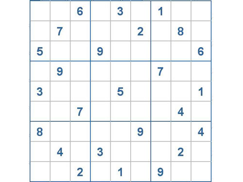 Mời các bạn thử sức với ô số Sudoku 2071 mức độ Khó