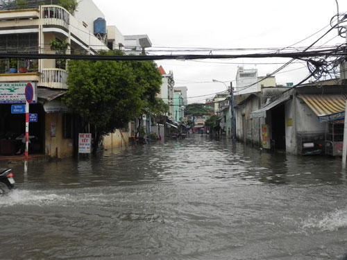 Mưa lớn, khu Bàu Cát (TP.HCM) ngập chìm trong biển nước 5