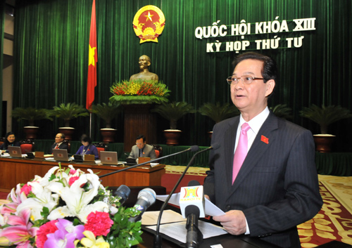 Kỳ họp thứ tư QH, khóa XIII - Thủ tướng Nguyễn Tấn Dũng - Ảnh Ngọc Thắng