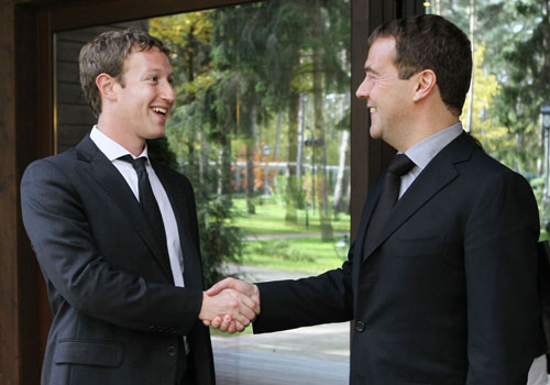 Facebook; Mark Zuckerberg; mạng xã hội; thủ tướng Nga; Dmitry Medvedev