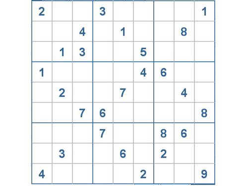 Mời các bạn thử sức với ô số Sudoku 2098 mức độ Khó