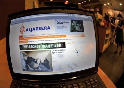 Website của hãng tin Al-Jazeera - Ảnh: AFP