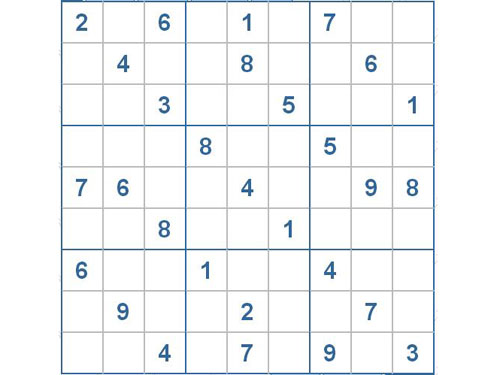 Mời các bạn thử sức với ô số Sudoku 2131 mức độ Khó