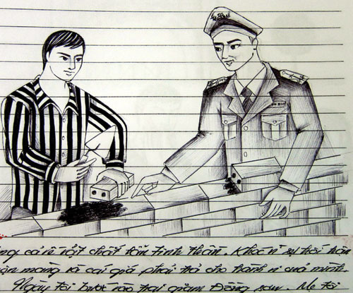 Ảnh minh họa của tù nhân cho tự truyện dự thi