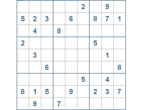 Mời các bạn thử sức với ô số Sudoku 2137 mức độ Khó
