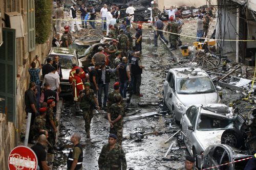 Hiện trường vụ đánh bom ngày 19.10 - Ảnh: AFP