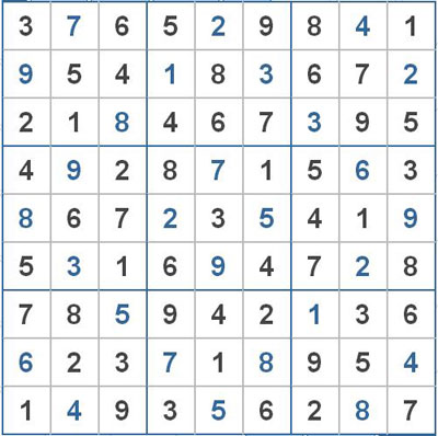 Mời các bạn thử sức với ô số Sudoku 2121 mức độ Khó 1