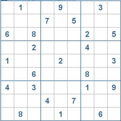 Mời các bạn thử sức với ô số Sudoku 2124 mức độ Khó