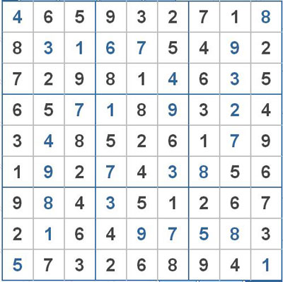 Mời các bạn thử sức với ô số Sudoku 2127 mức độ Khó 1