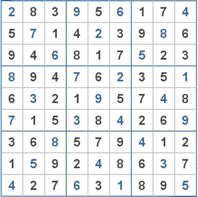 Mời các bạn thử sức với ô số Sudoku 2136 mức độ Khó 1