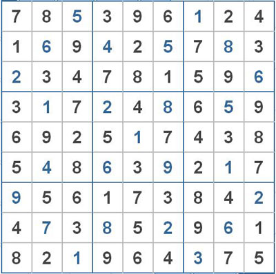 Mời các bạn thử sức với ô số Sudoku 2142 mức độ Khó 1