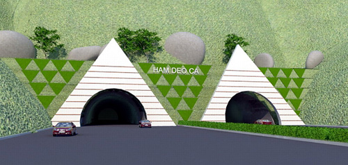 Mô hình cửa hầm dự án hầm đường bộ đèo Cả