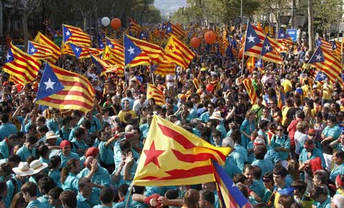 Biểu tình đòi độc lập tại Barcelona, thủ phủ vùng Catalonia 