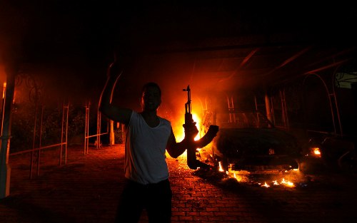 Ngày 11.9, lãnh sự quán Mỹ ở Benghazi (Libya) bị đốt cháy. Vụ tấn công ban đầu được cho là một phần trong cuộc biểu tình phản đối Innocence of Muslims – bộ phim được cho là nhạo báng nhà tiên tri Muhammad, khiến người Hồi giáo phẫn nộ. Tuy nhiên các nhà chức trách đã xác định đó là một vụ khủng bố có liên quan đến các phần tử Al-Qaeda