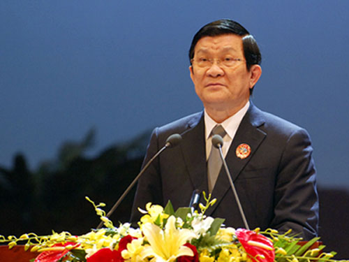 Chủ tịch nước Trương Tấn Sang đọc diễn văn tại lễ kỷ niệm