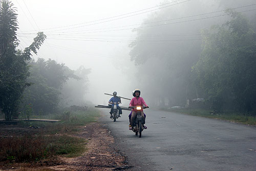 Sương mù xuất hiện dày đặc ở Tây Ninh