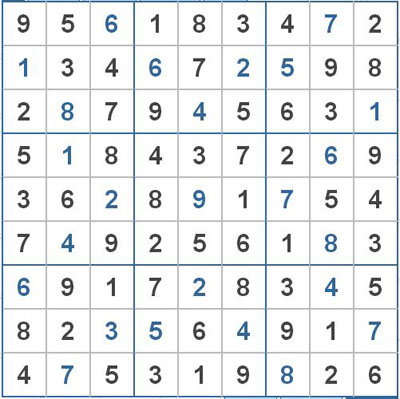 Mời các bạn thử sức với ô số Sudoku 2182 mức độ Khó 1