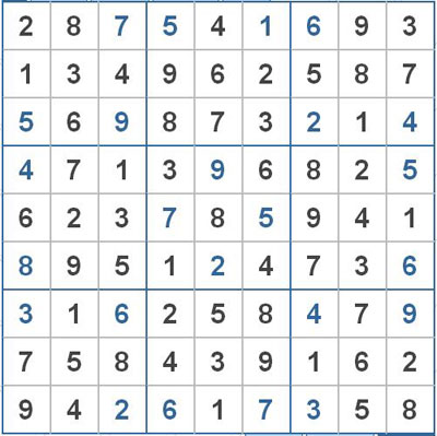 Mời các bạn thử sức với ô số Sudoku 2185 mức độ Khó 1
