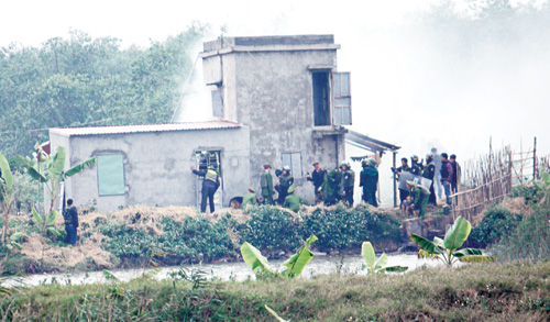 Ngôi nhà ông Đoàn Văn Quý khi bị cưỡng chế 