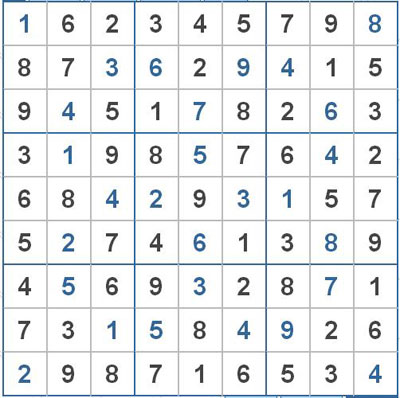 Mời các bạn thử sức với ô số Sudoku 2191 mức độ Khó 2