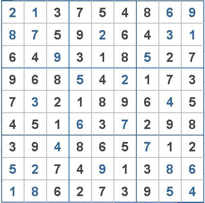 Mời các bạn thử sức với ô số Sudoku 1974 mức độ Khó 1