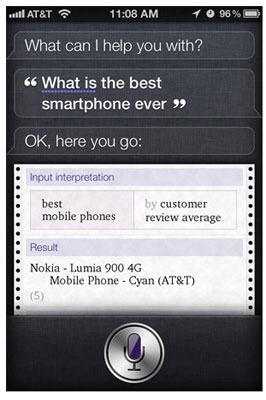 Siri nói Lumia 900 là smartphone tốt nhất