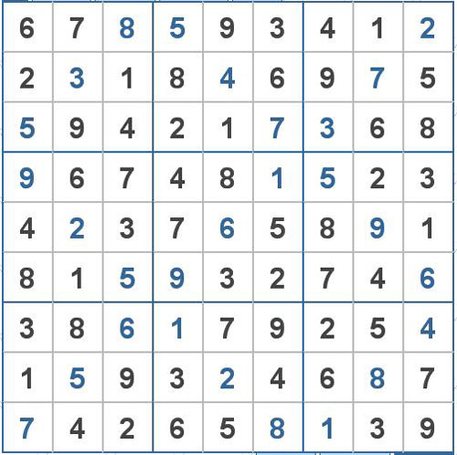 Mời các bạn thử sức với ô số Sudoku 1963 mức độ Khó 2