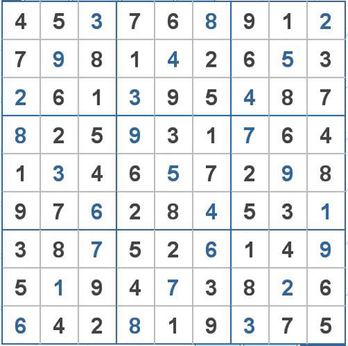 Mời các bạn thử sức với ô số Sudoku 1966 mức độ Khó 2