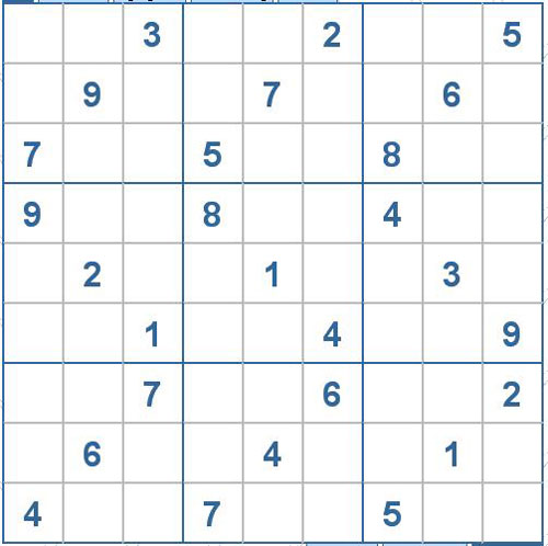 Mời các bạn thử sức với ô số Sudoku 1969 mức độ Khó 1