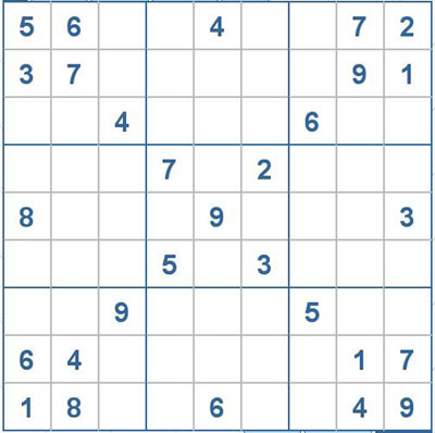 Mời các bạn thử sức với ô số Sudoku 1972 mức độ Khó 1