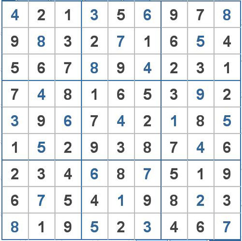 Mời các bạn thử sức với ô số Sudoku 1990 mức độ Khó 2
