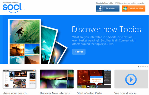 So.cl; mạng tìm kiếm mạng xã hội; social network; Facebook; Windows Live; Tualip