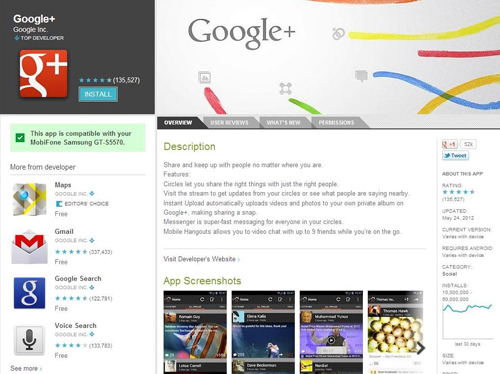 Google+; mạng xã hội; Google; Android; iOS; Apple