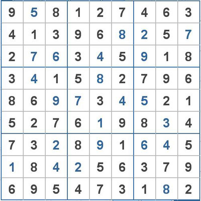 Mời các bạn thử sức với ô số Sudoku 2009 mức độ Khó 1