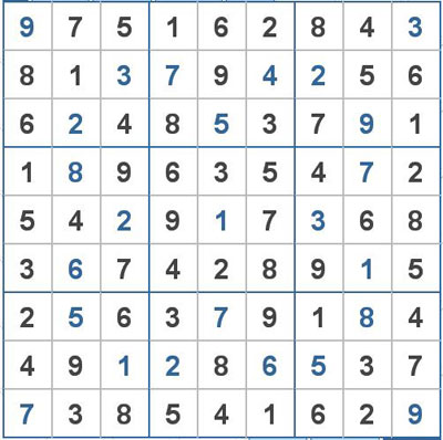 Mời các bạn thử sức với ô số Sudoku 2016 mức độ Khó 1