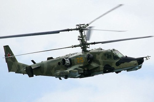 Máy bay chiến đấu Kamov KA 50 của Nga - Ảnh: Reuters