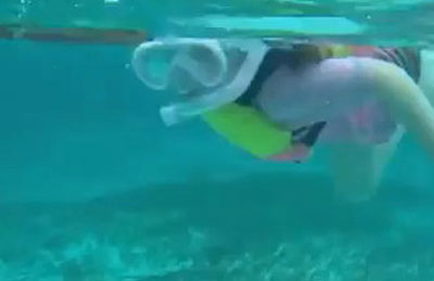 Cô bé Anaia 5 tuổi bơi chung với các con cá mập chanh 