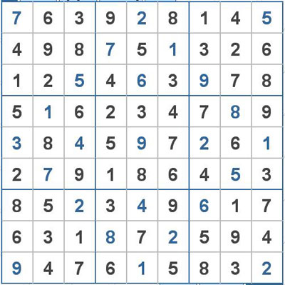Mời các bạn thử sức với ô số Sudoku 2022 mức độ Khó 1
