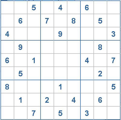 Mời các bạn thử sức với ô số Sudoku 2051 mức độ Khó