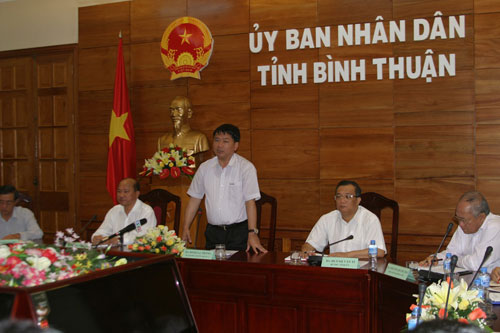 Bộ trưởng Đinh La Thăng làm việc tại Bình Thuận