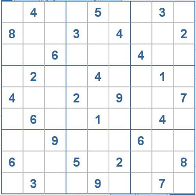 Mời các bạn thử sức với ô số Sudoku 2057 mức độ Khó 1