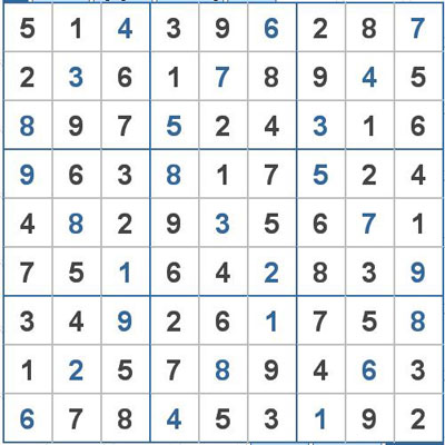 Mời các bạn thử sức với ô số Sudoku 2057 mức độ Khó 2