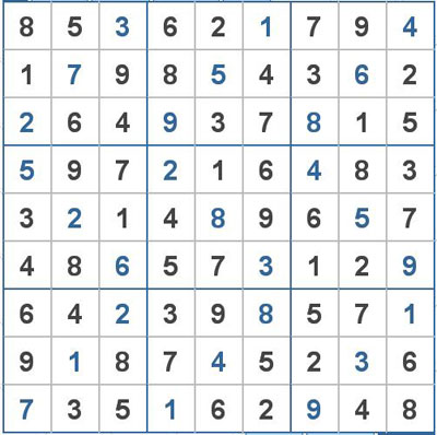 Mời các bạn thử sức với ô số Sudoku 2063 mức độ Khó 2