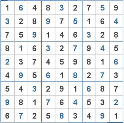 Mời các bạn thử sức với ô số Sudoku 2066 mức độ Khó 2