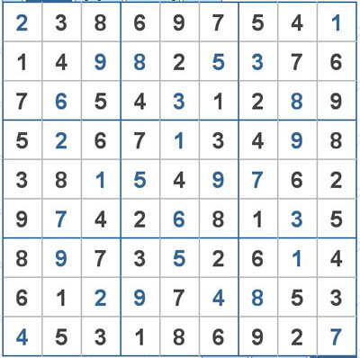 Mời các bạn thử sức với ô số Sudoku 2069 mức độ Rất khó 2